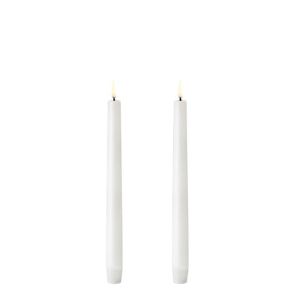 LED taper candle Nordic White 25 cm, 2-pack