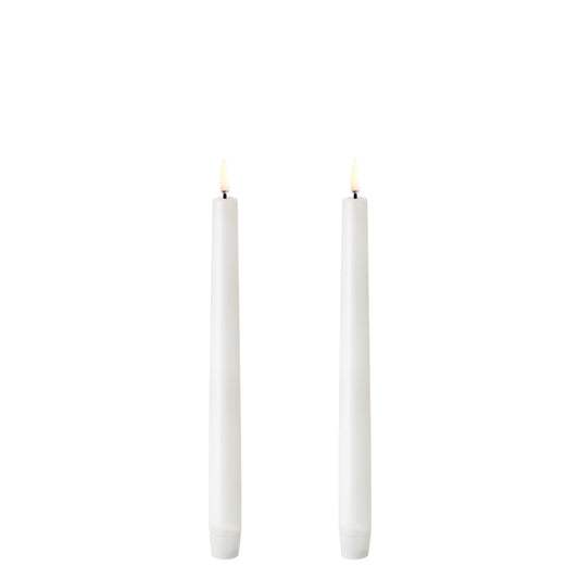 LED taper candle Nordic White 25 cm, 2-pack