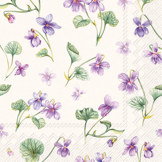 Serviett lunch Dream of Violets cream