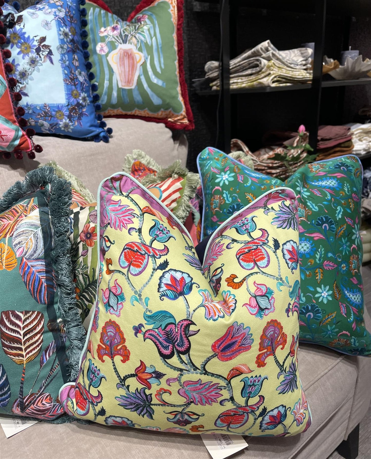 Putetrekk Chloe lemon 45x45 cm