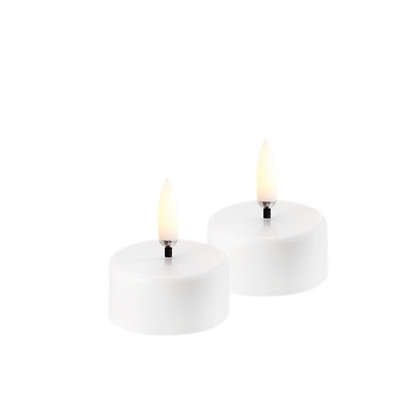LED Rechargeable Tealights White 3.9x2.3 cm Set/2