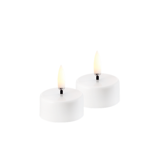 LED Oppladbare telys hvit 3,9x2,3 cm S/2
