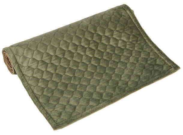 Runner honeycomb velour green 33x100 cm
