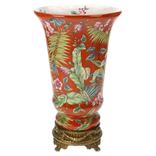 Vase med blomster rød 30 cm
