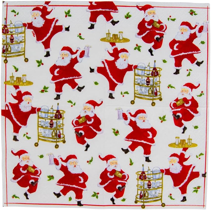 Napkin coffee Cocktails With Santas