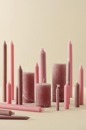 Kronelys gammelrosa 18 cm