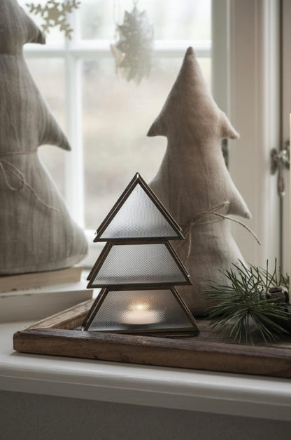 Tealight holder Christmas tree 17 cm