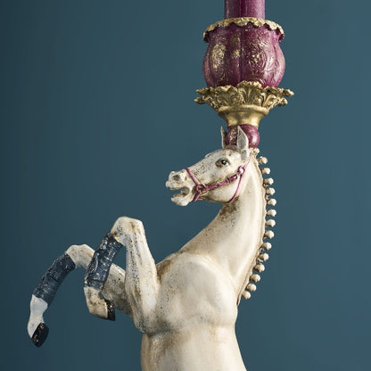 Lysestake Circus hest hvit 36 cm