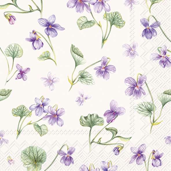 Serviett lunch Dream of Violets cream