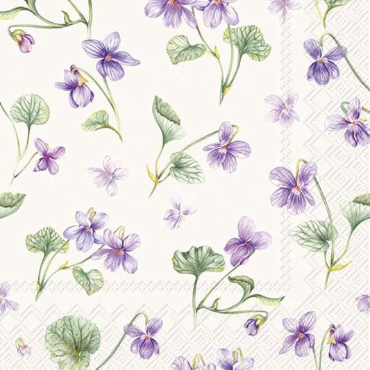 Serviett lunch Dream of Violets cream