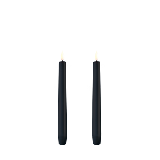 LED kronelys Plain Black 20,5 cm 2 stk