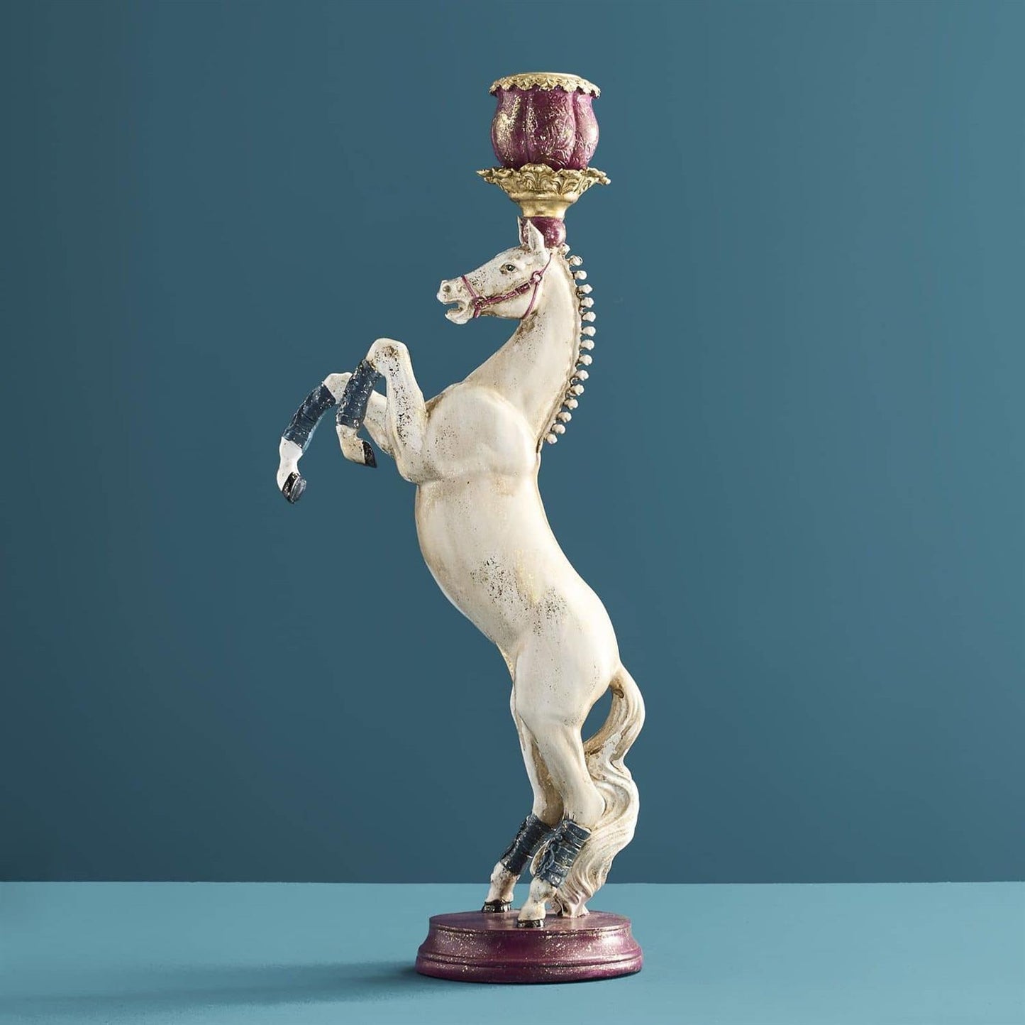 Lysestake Circus hest hvit 36 cm