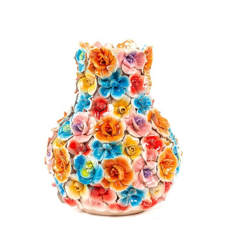Vase Deco with flowers colored large