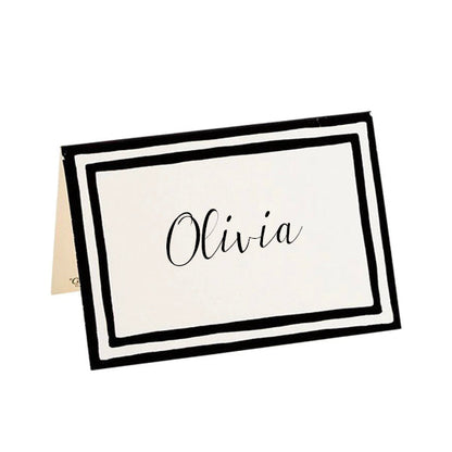 Bordkort svart ramme 8 stk