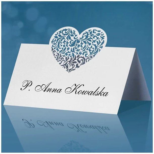 Bordkort med hjerte 10 stk