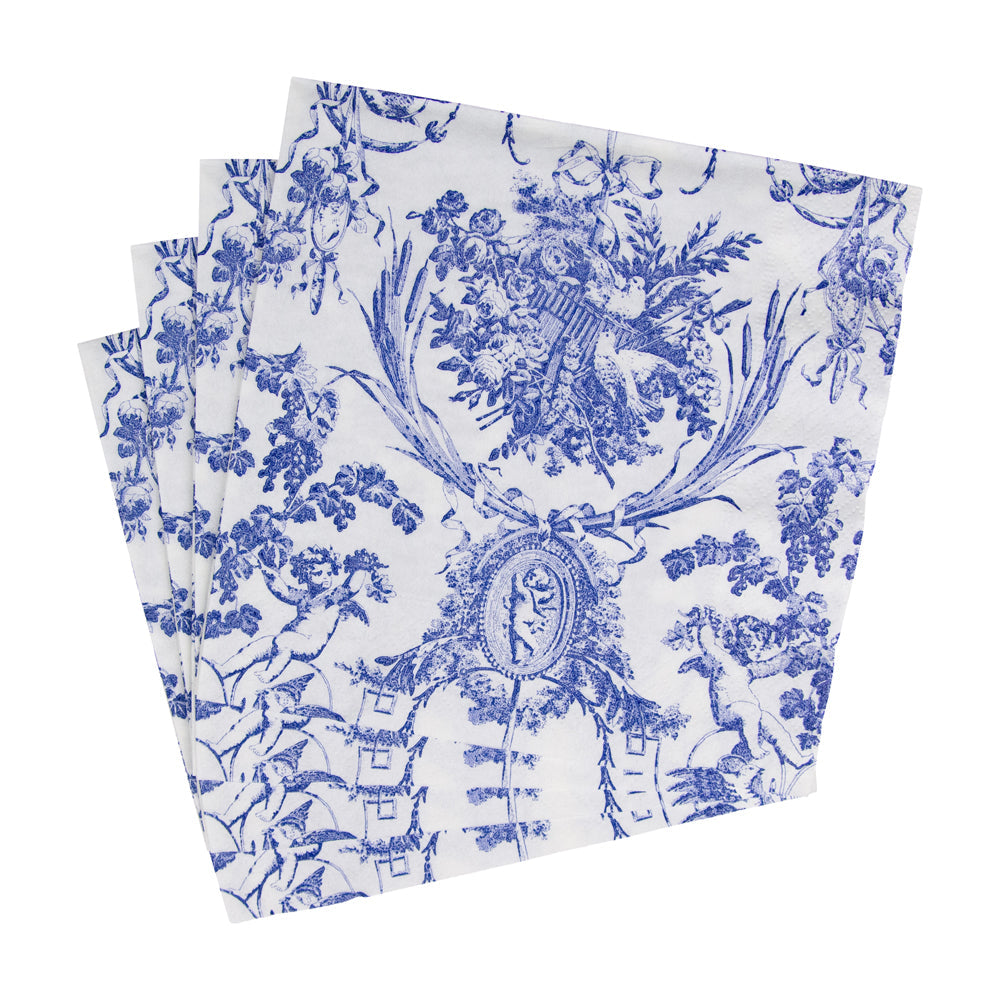 Napkin coffee Romantic toile blue