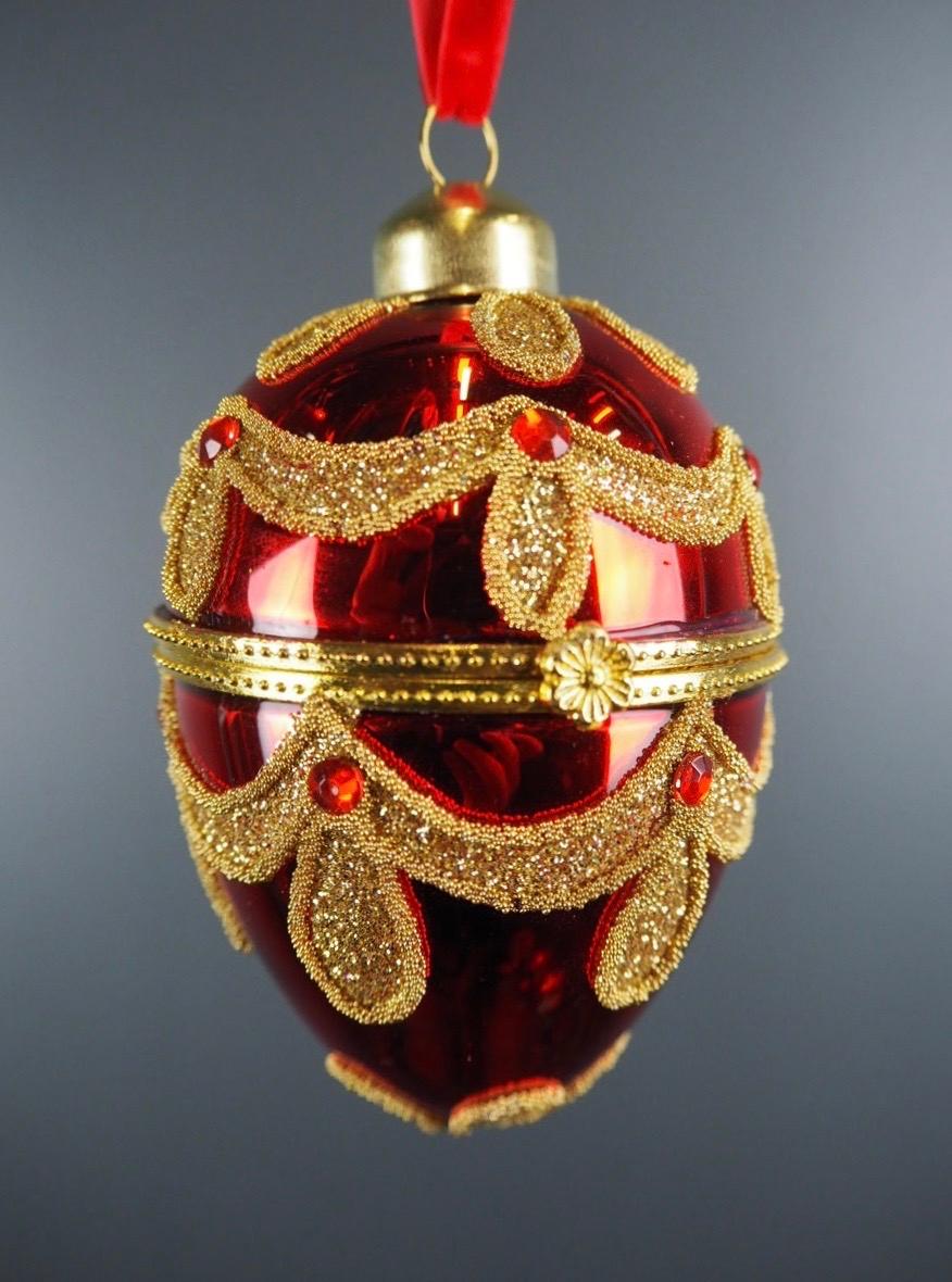 Juletrepynt egg rød 8,5 cm