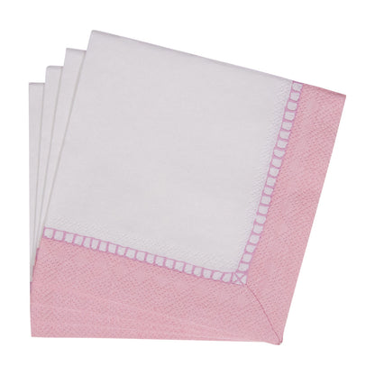 Napkin coffee linen border petal pink
