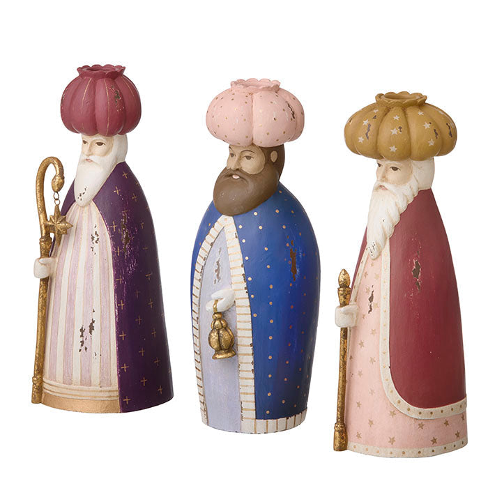 Candle Holder Wise Kings Ruby S/3