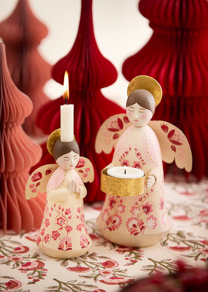 Tealight holder angel Marigold Ruby 18 cm