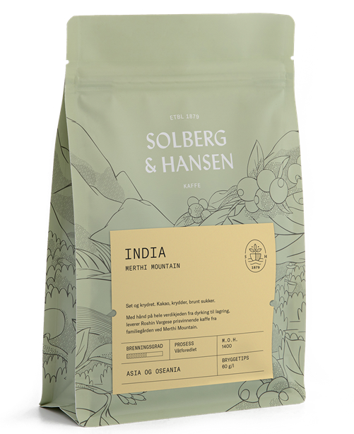 India Merthi Mountain kaffe hele bønner 250 gram
