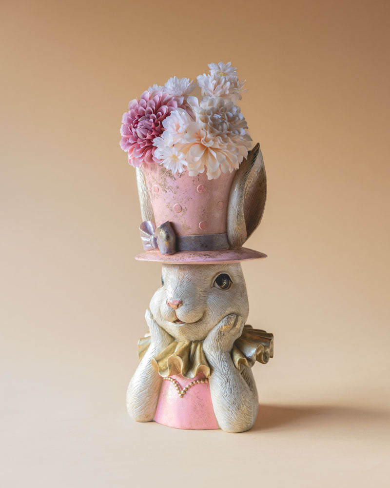 Byst kanin hatt sirkus rosa 34 cm