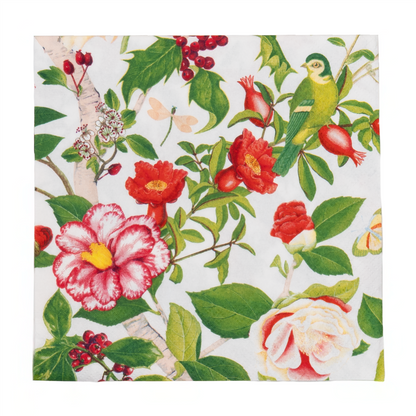 Napkin lunch Christmas chinoiserie white