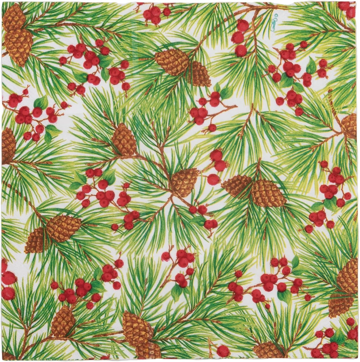 Napkin coffee Evergreen and Berries white