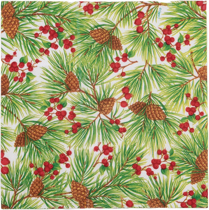 Napkin coffee Evergreen and Berries white