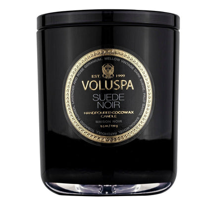 Scented Candle Suede Noir Classic Boxed Candle 60 Hours