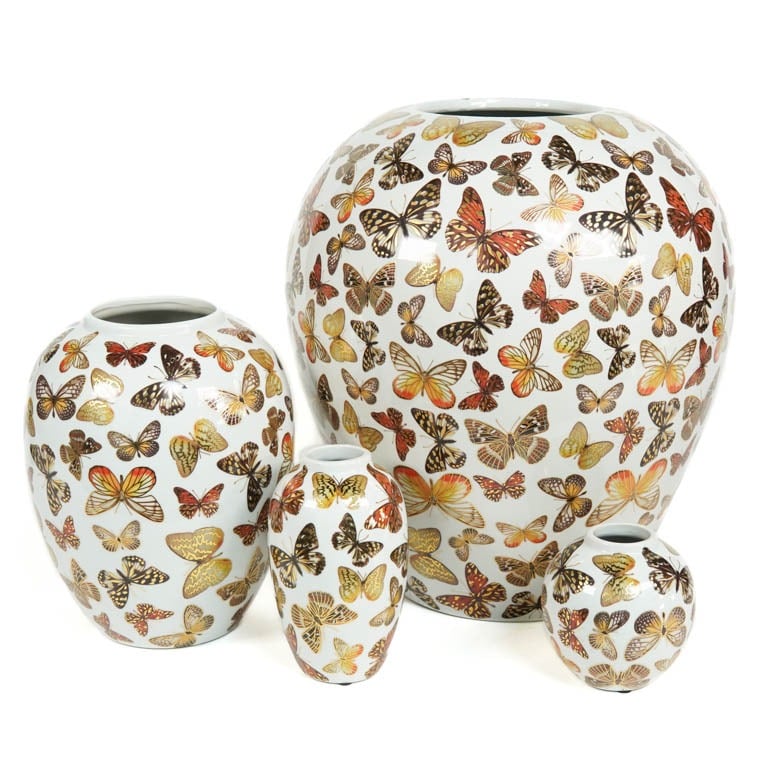 Vase porselen sommerfugl 11 cm