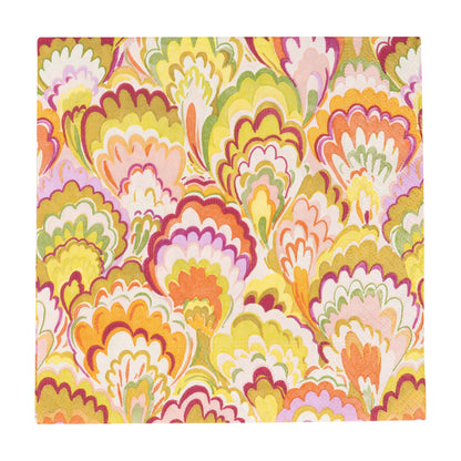 Napkin lunch Marbled ceramic raspberry & Chartreuse