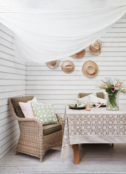 Tablecloth Paradise Light brown 160x160 cm