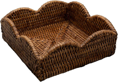 Napkin holder rattan scallop lunch