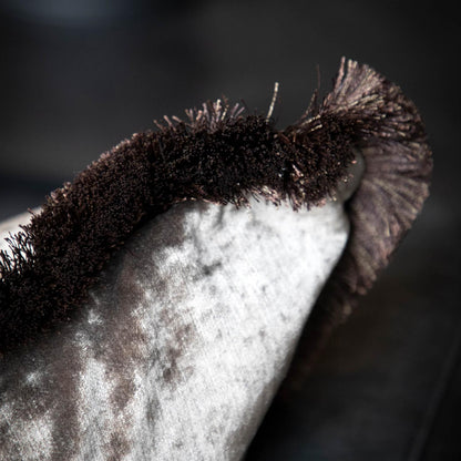 Pillowcase Garda Velvet Taupe fringe 50x50 cm