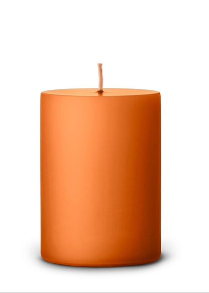 16 Mild Orange Pillar Candles 7x10 cm
