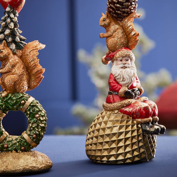Lysestake ekorn på nisse 36 cm