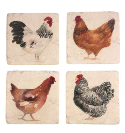 Coaster Chicken and Rooster S/4