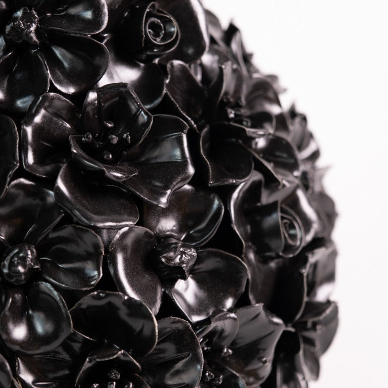 Vase Deco with flowers matt black XL