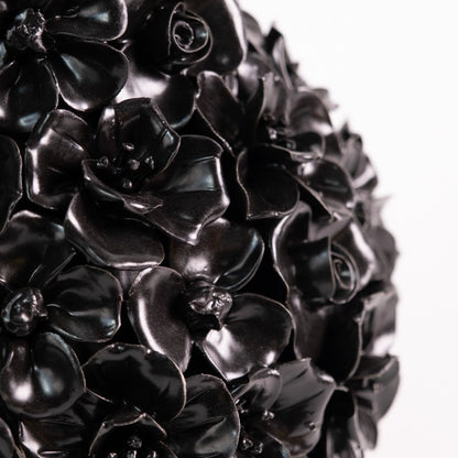 Vase Deco with flowers matt black XL