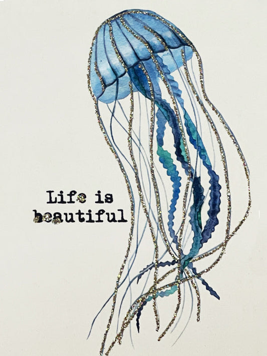 Glitterkort Life is beautiful