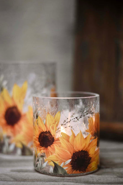 Sunflower tea light holder 9x10 cm