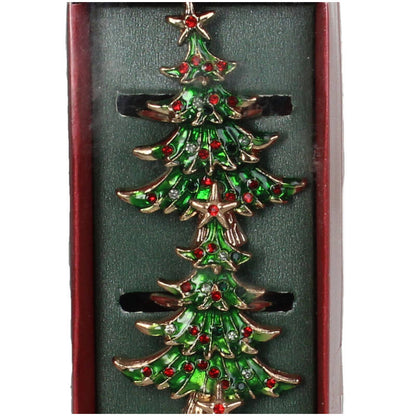 Christmas tree napkin ring green S/4