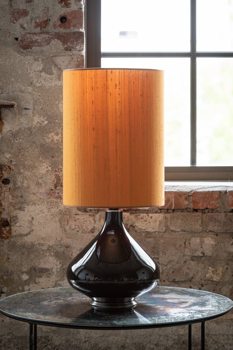Flavia bordlampe 70 cm Negra m/Seda Cobre skjerm