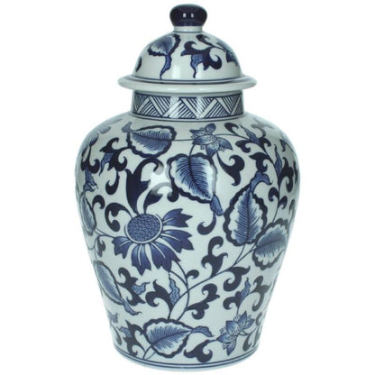 Decorative jar blue and white 26 cm