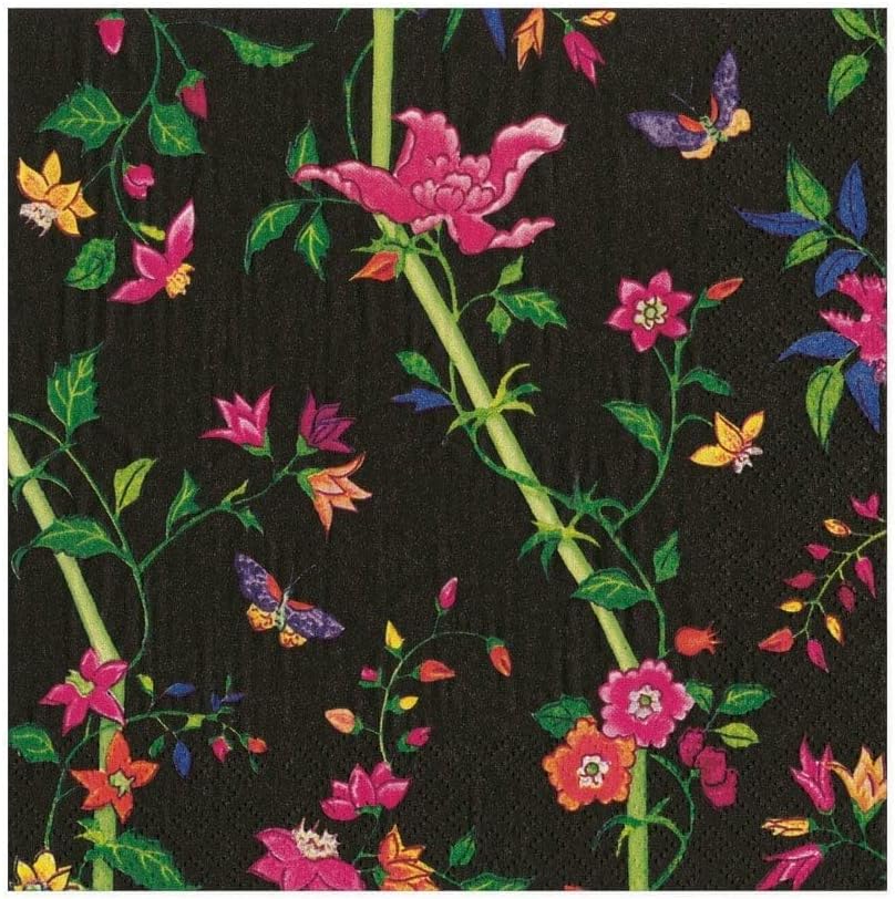 Napkin lunch sprigged silk black
