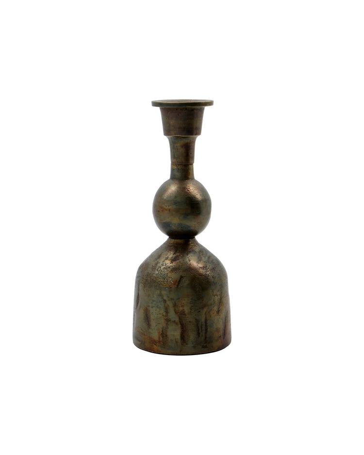 Candlestick Antique brass 19 cm