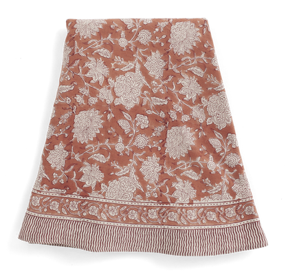 Indian Rose Tablecloth Terracotta Round 220 cm