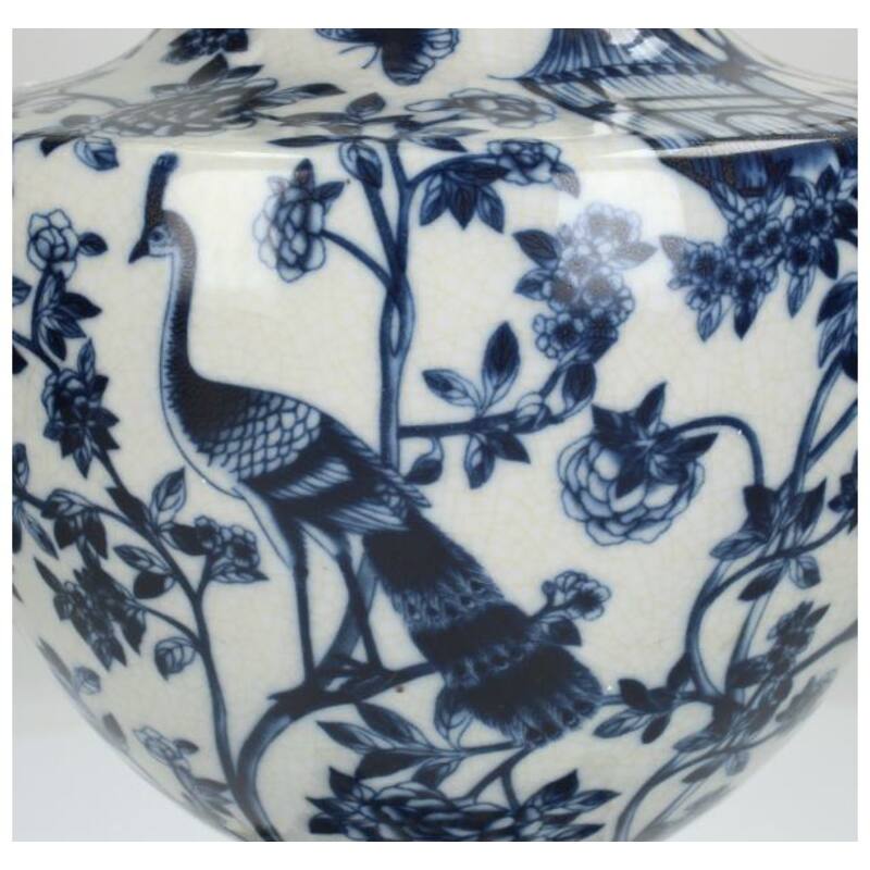 Blue and white dragonfly vase 45 cm