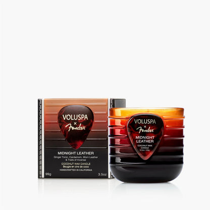 Midnight Leather Mini Boxed Candle 25 timer